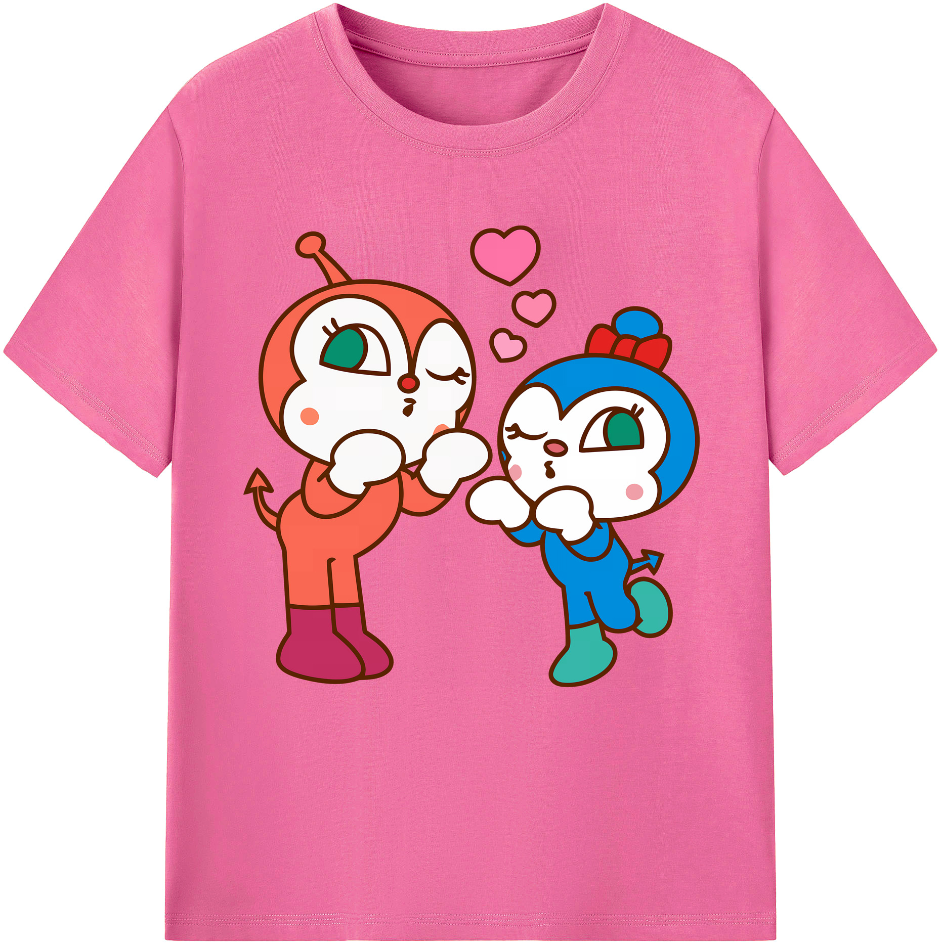 （画像用） アンパンマン Anpanman レディースカジュアルプリントTシャツ（綿100％）